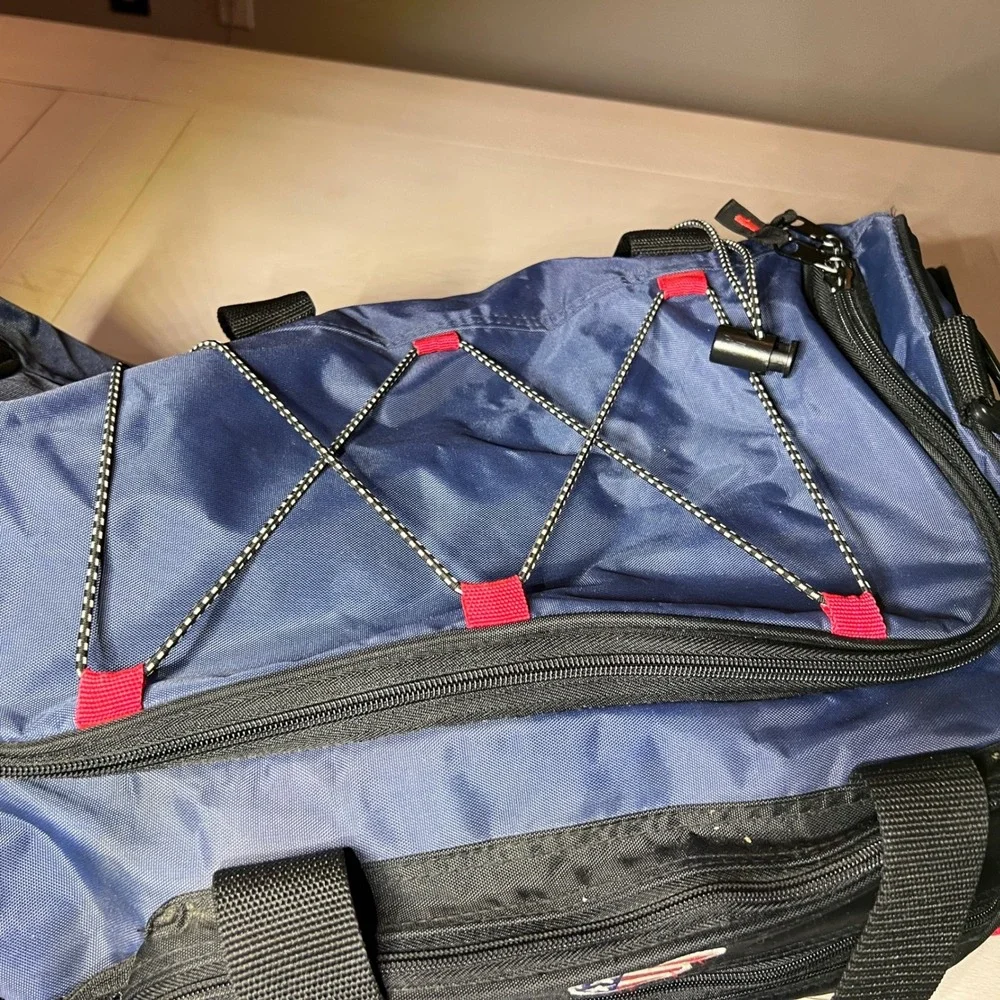 Vtg Disney Mickey Mouse American Flag Duffle Bag Travel Gym Blue Black Fan Giftt
